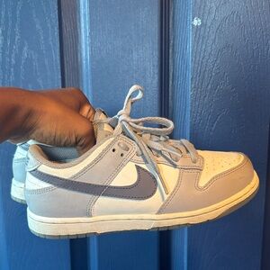 Nike Light Gray and White Low-Top Sneakers